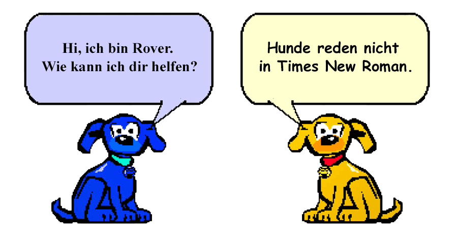 Die Comic-Hundefigur aus Microsoft Bob, für die Comic Sans ursprünglich entworfen wurde