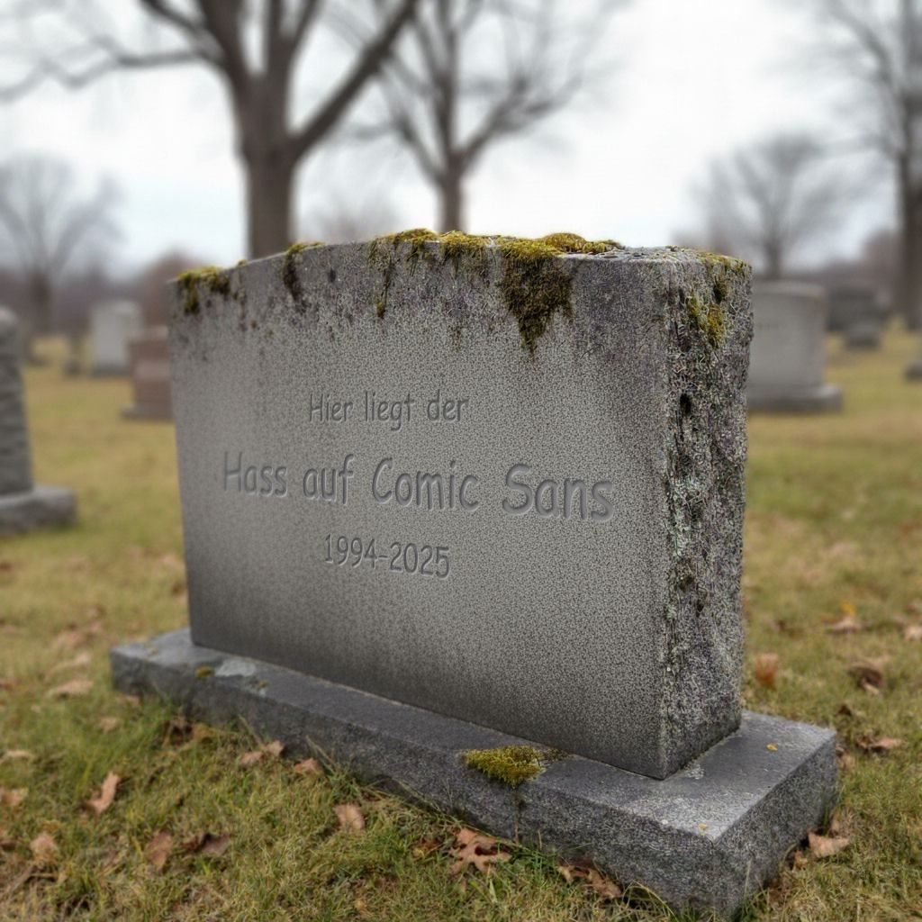 Comic Sans auf einem Grabstein