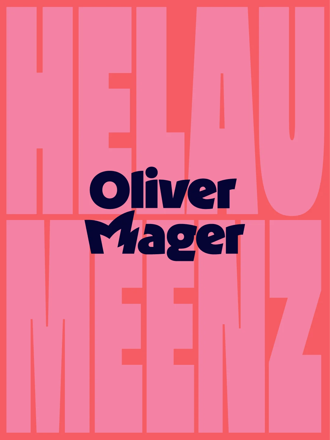 Oliver Mager Wordmark auf Helau-Meenz-Typografie